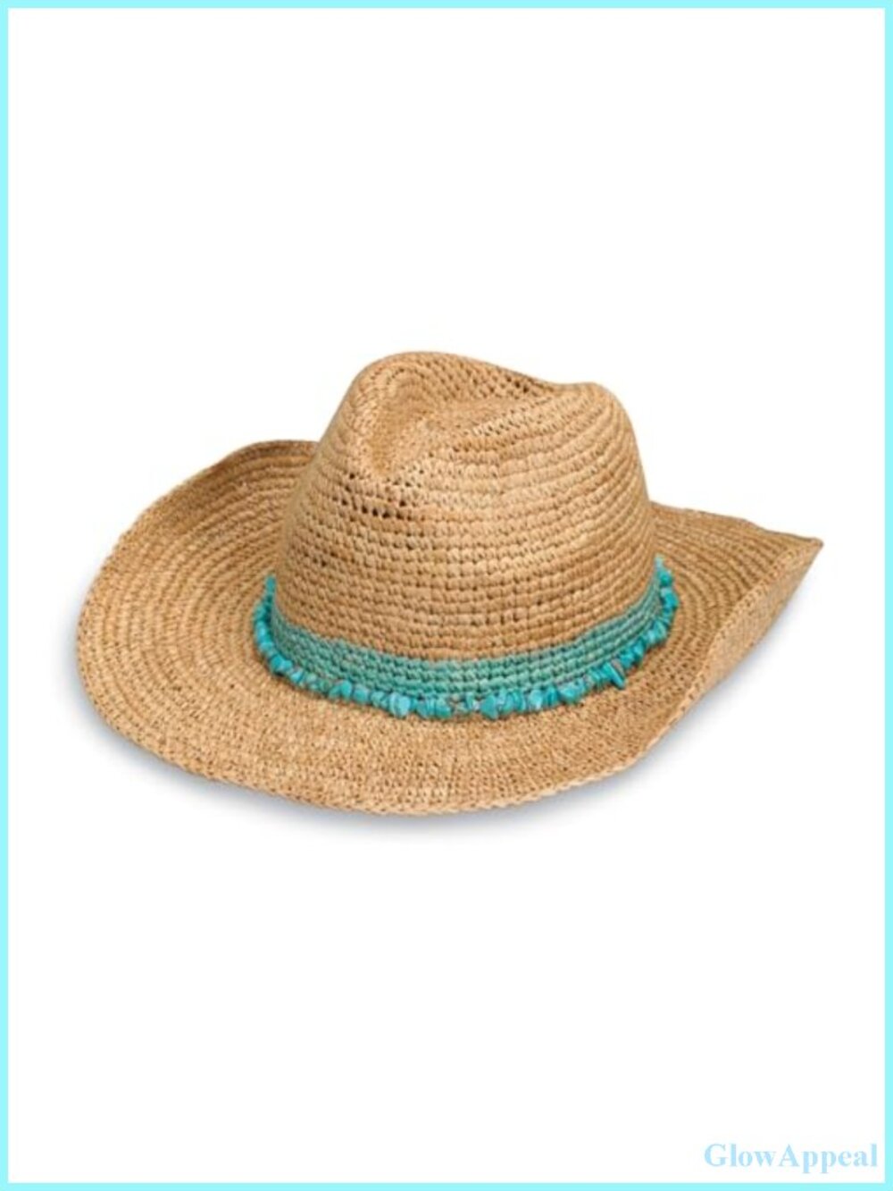 Wallaroo Tahiti Cowboy Raffia Straw Hat Wide Brim Adjustable UPF 50+